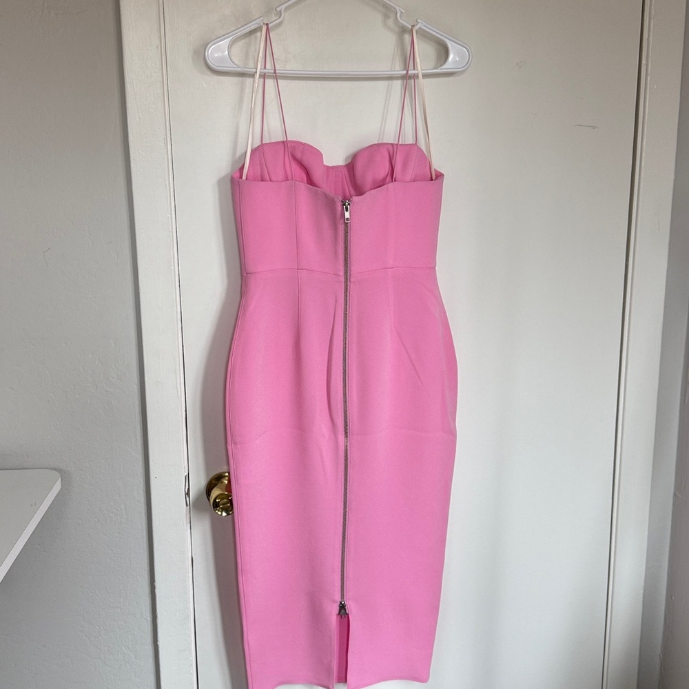 Alex Perry Pink Bustier Corset Midi Dress US Size 4 Bodycon - Picture 4 of 6